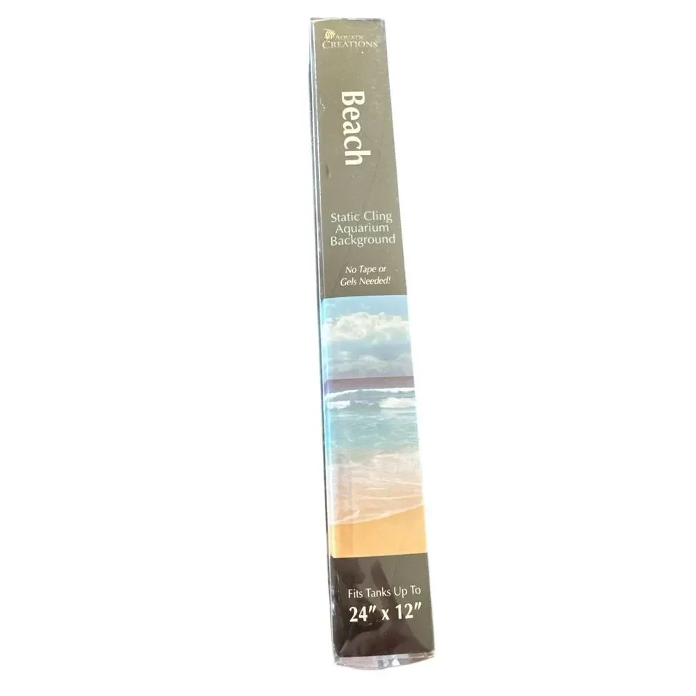 2 Aquatic Creations Aquarium Background Beach Scene 24”x12” 2 for 1
